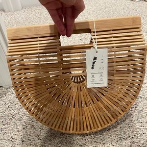 Large Bamboo Wooden Handbag